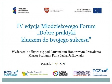 IV edycja Młodzieżowego Forum „Dobre praktyki kluczem do Twojego sukcesu”