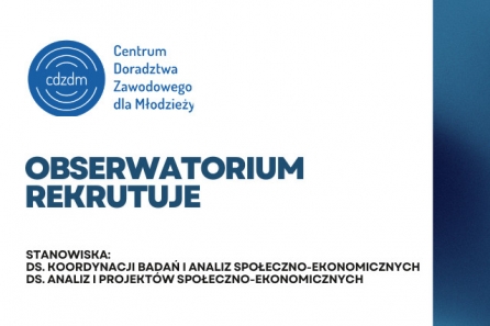 Obserwatorium rekrutuje: stanowiska ds. koordynacji badań i analiz (K/M) oraz ds. analiz i projektów (K/M)